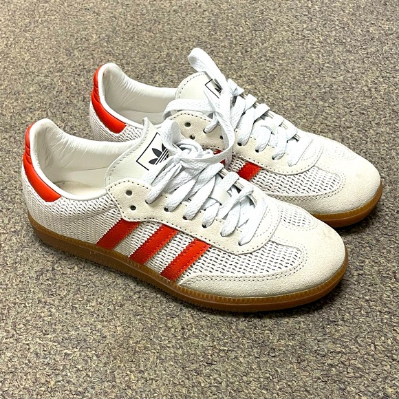 Adidas Samba OG UK 4/US 5.5 White & Orange - Picture 1 of 4